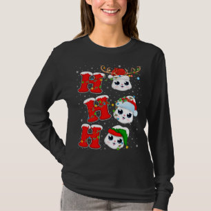 Funny Matching Family Santa Ho Ho Ho Cat jul T Shirt