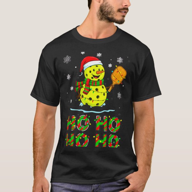 Funny Matching Family Santa Ho Ho Ho Ckleball Chri T Shirt (Framsida)