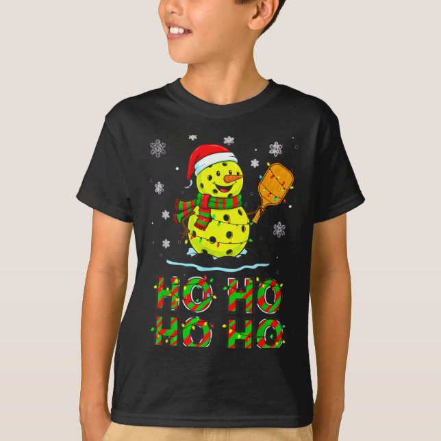 Funny Matching Family Santa Ho Ho Ho Ckleball Chri T Shirt (Framsida)
