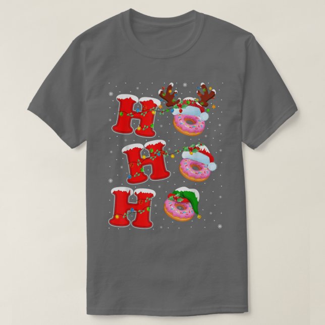 Funny Matching Family Santa Ho Ho Ho Donuts Kristu T Shirt (Design framsida)
