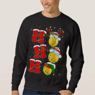 Funny Matching Family Santa Ho Ho Ho Lemon Christm Lång Ärmad Tröja