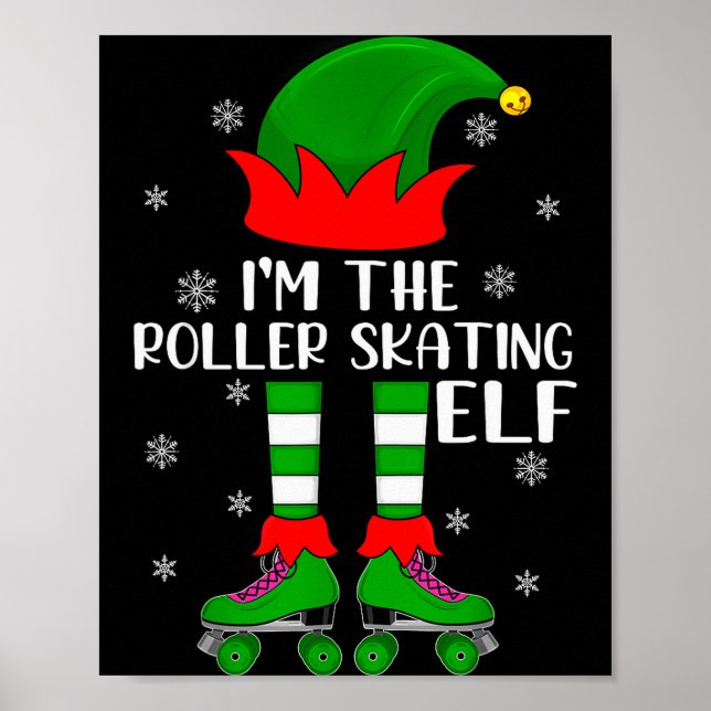 Funny Matching Group The Roller Skating Elf Christ Poster (Framsidan)
