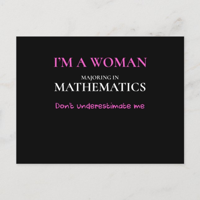 Funny matematik Major Gift Women Math Degree Bir Vykort (Framsida)