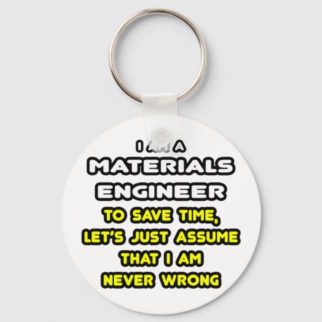 Funny Materials Engineer T-Shirts and Gifts Nyckelring (Framsida)