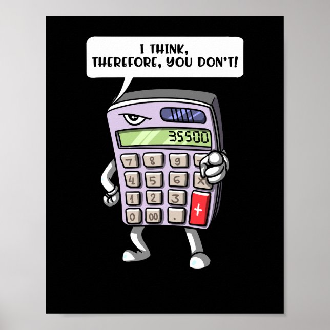 Funny Math Algebra Calculator Mathematics Joke Poster (Framsidan)