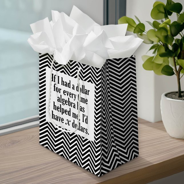 Funny Math/Algebra Quote - jag skulle ha x dollar (Custom Gift Bag)