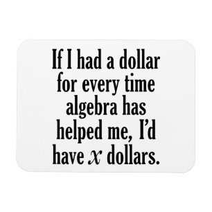 Funny Math/Algebra Quote - jag skulle ha x dollar Magnet