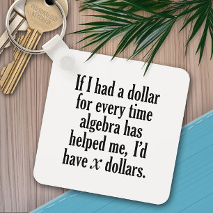 Funny Math/Algebra Quote - jag skulle ha x dollar Nyckelring