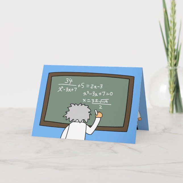 Funny Math Birthday Card Math Thned Tecknad Kort (Framsida)