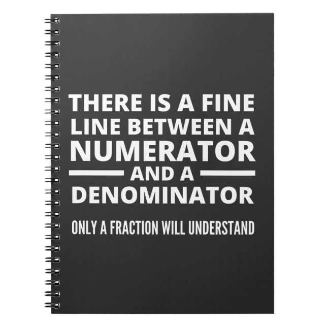 Funny Math BRA LINE NUMERATOR DENOMINATOR Anteckningsbok (Framsidan)