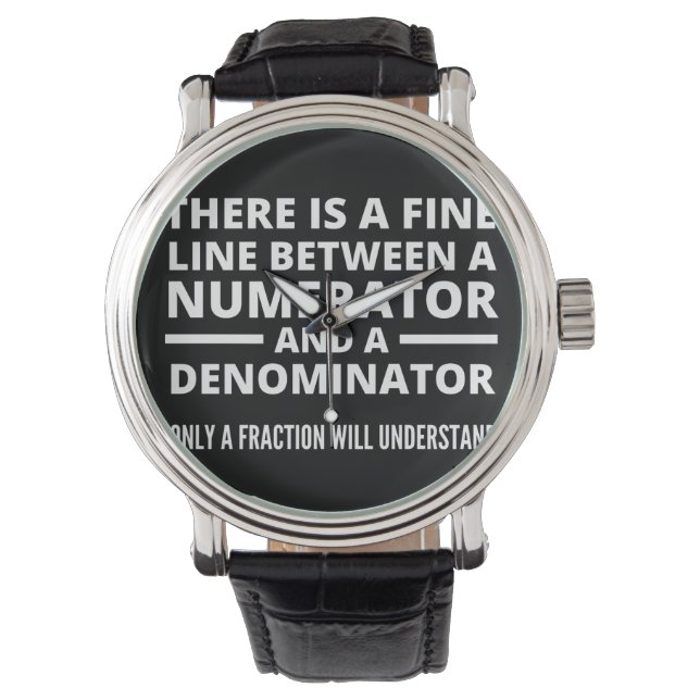 Funny Math BRA LINE NUMERATOR DENOMINATOR Armbandsur (Framsida)