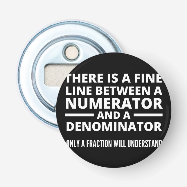 Funny Math BRA LINE NUMERATOR DENOMINATOR Flasköppnare (Framsidan)