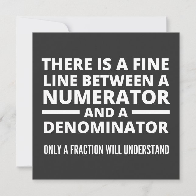 Funny Math BRA LINE NUMERATOR DENOMINATOR Inbjudningar (Framsida)