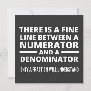 Funny Math BRA LINE NUMERATOR DENOMINATOR Inbjudningar