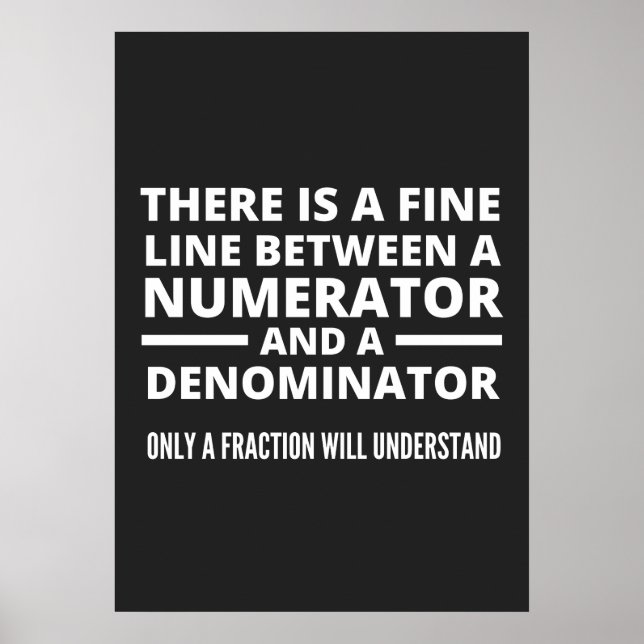 Funny Math BRA LINE NUMERATOR DENOMINATOR Poster (Framsidan)