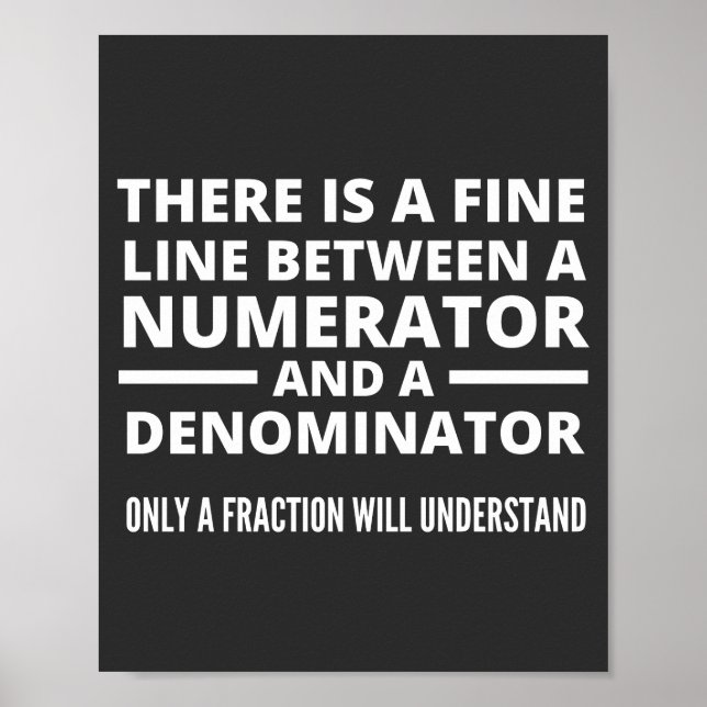 Funny Math BRA LINE NUMERATOR DENOMINATOR Poster (Framsidan)