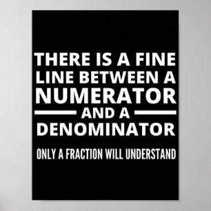 Funny Math BRA LINE NUMERATOR DENOMINATOR Poster