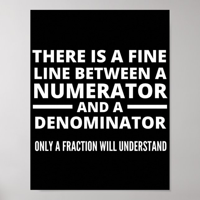 Funny Math BRA LINE NUMERATOR DENOMINATOR Poster (Framsidan)