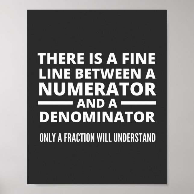 Funny Math BRA LINE NUMERATOR DENOMINATOR Poster (Framsidan)
