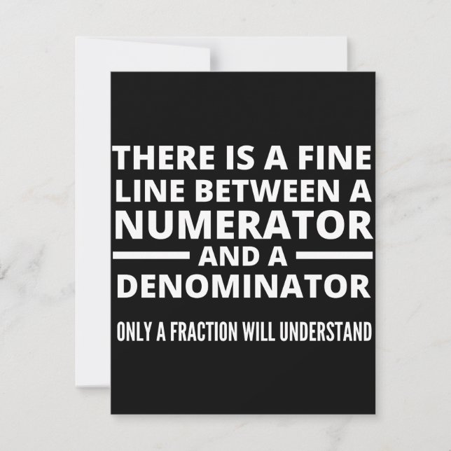 Funny Math BRA LINE NUMERATOR DENOMINATOR Spara Datumet (Framsida)