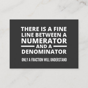 Funny Math BRA LINE NUMERATOR DENOMINATOR Visitkort