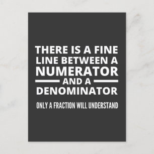 Funny Math BRA LINE NUMERATOR DENOMINATOR Vykort