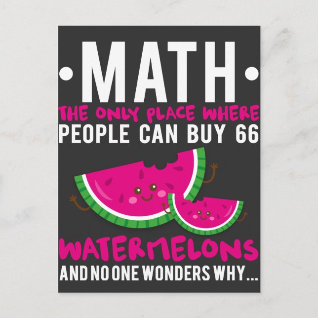 Funny Math Calculation Humor Back to school Vykort (Framsida)