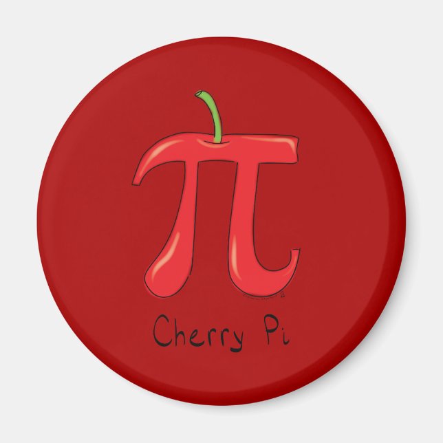 Funny Math Cherry Pi Symbol Magnet (Framsidan)