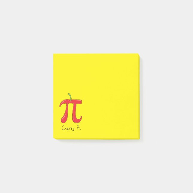 Funny Math Cherry Pi Symbol Post-it Block (Framsida)