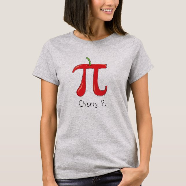 Funny Math Cherry Pi Symbol T Shirt (Framsida)
