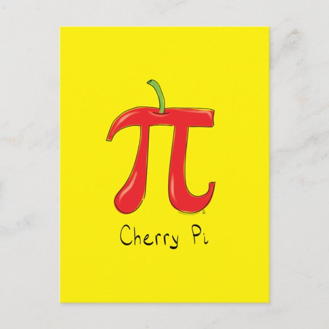 Funny Math Cherry Pi Symbol Vykort (Framsida)