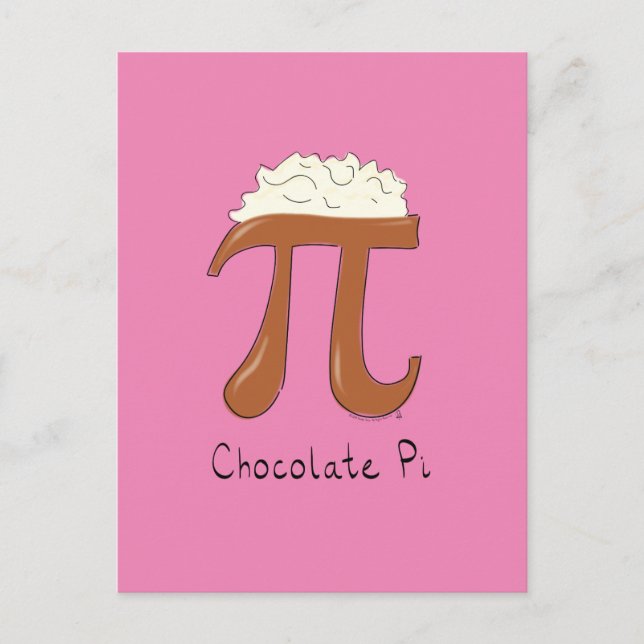 Funny Math Chocolate Pi Symbol Vykort (Framsida)