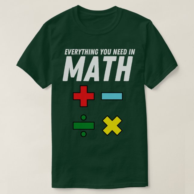 Funny Math citat Matematic Teacher T Shirt (Design framsida)