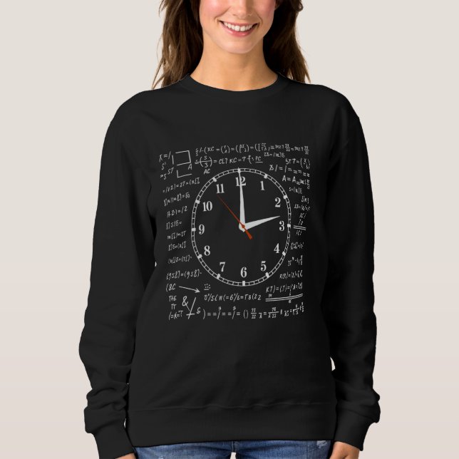 Funny Math Clock Nerd Algebra Geek Teacher Humor T Shirt (Framsida)