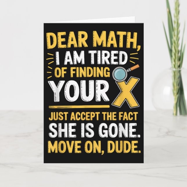 Funny Math Design For Boys Girls Math Teachers Men Kort (Framsida)
