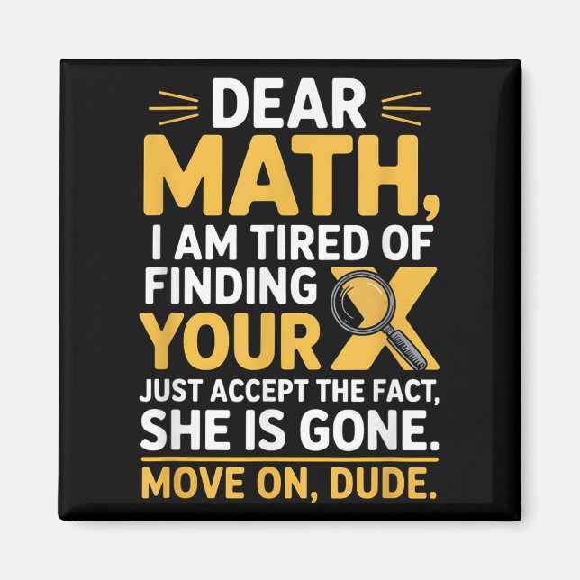 Funny Math Design For Boys Girls Math Teachers Men Magnet (Framsidan)