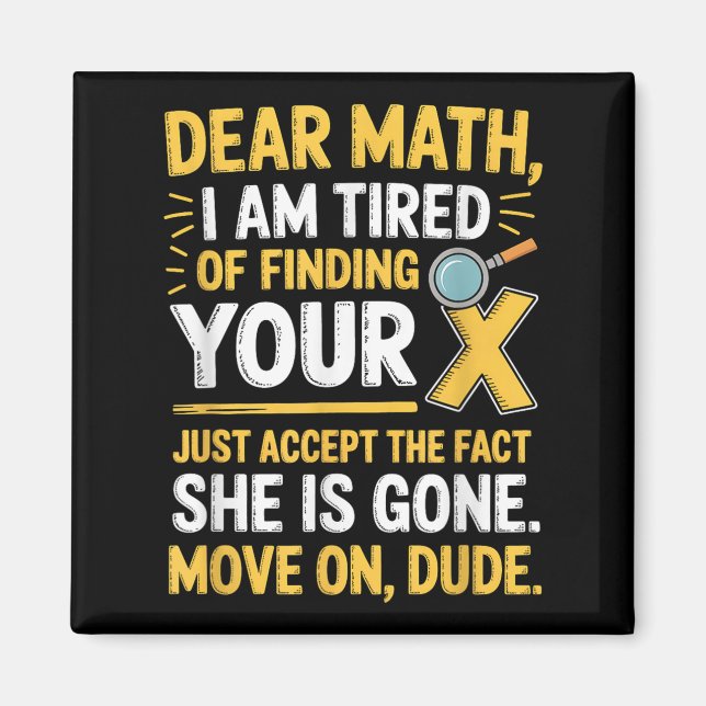 Funny Math Design For Boys Girls Math Teachers Men Magnet (Framsidan)
