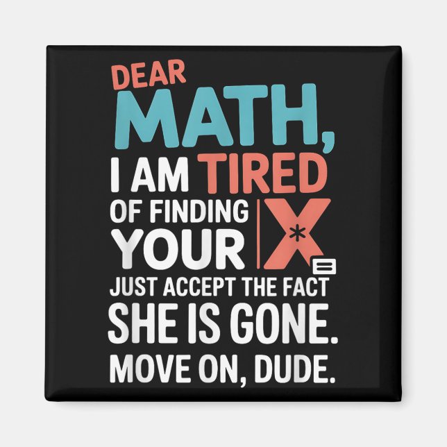 Funny Math Design For Boys Girls Math Teachers Men Magnet (Framsidan)