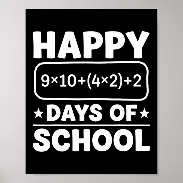 Funny Math Equation Happy 100 Days Of School Stude Poster (Framsidan)