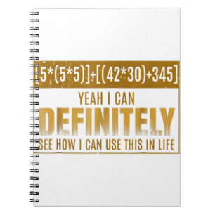 Funny Math Equation T-Shirt I Hate Math Puns Stude Anteckningsbok