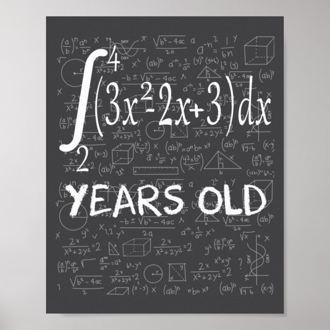 Funny Math Geek 50 Years Old 50th Birthday Integra Poster (Framsidan)