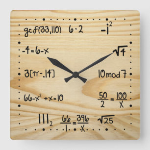 Funny Math Geek Fyrkantig Klocka