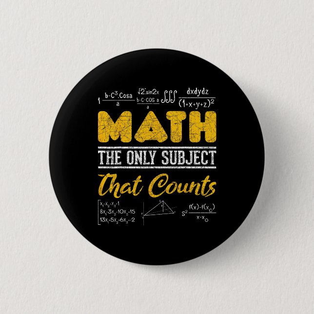 Funny Math Geek Math, den enda Subjekt som räknas Knapp (Framsida)