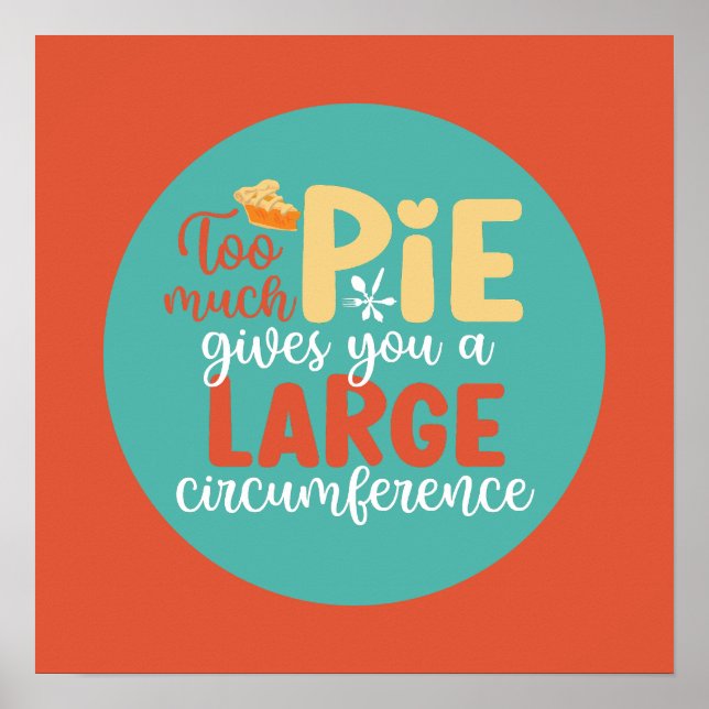 Funny Math Geek Paj Pun Retro Kitchen Typography Poster (Framsidan)