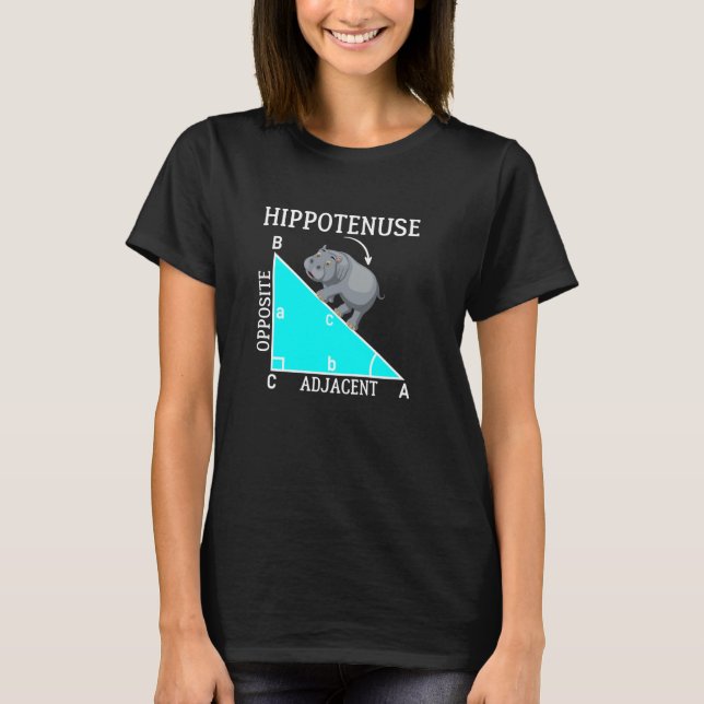 Funny Math Hippotenuse Hippo Hypotenuse T Shirt (Framsida)