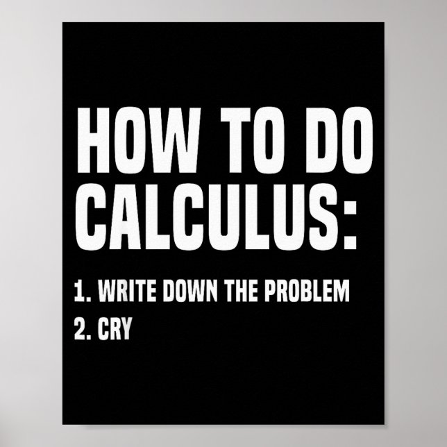 Funny Math How To Do Calculus Funny Algebra  Poster (Framsidan)