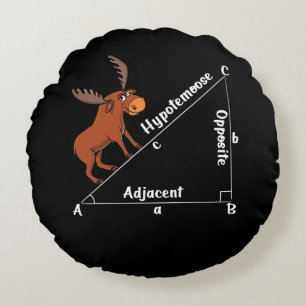 Funny Math Hypotemoose Geometry Moose Joke Pun Rund Kudde