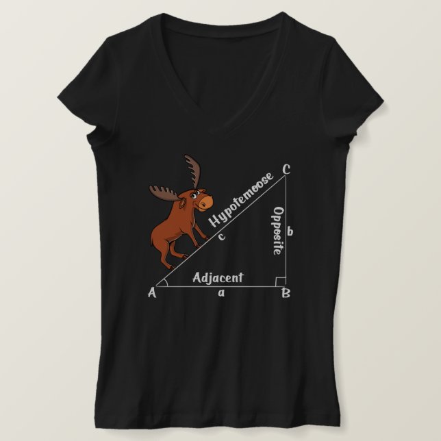 Funny Math Hypotemoose Geometry Moose Joke Pun T Shirt (Design framsida)