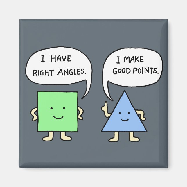 Funny Math Joke Magnet Cute Geometry Joke Magnet (Framsidan)