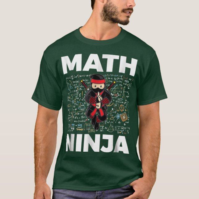 Funny Math Ninja For Mathematicseacher Student fri T Shirt (Framsida)